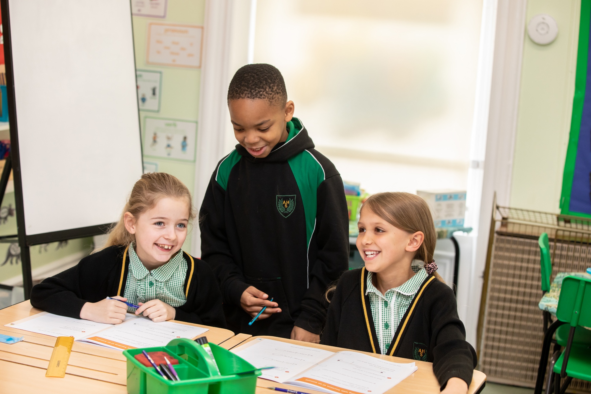 Upper prep school children learning
