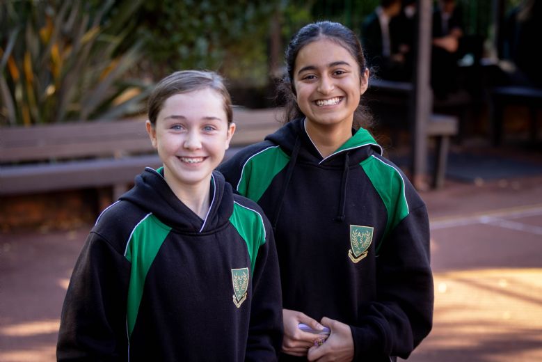 Senior children in the school yard