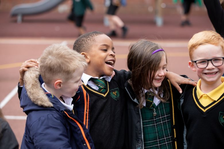 Young children in the school yard